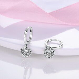 Woman Silver Dangle Drop Hoop Earring for Woman vintage Feather Dangling Earring